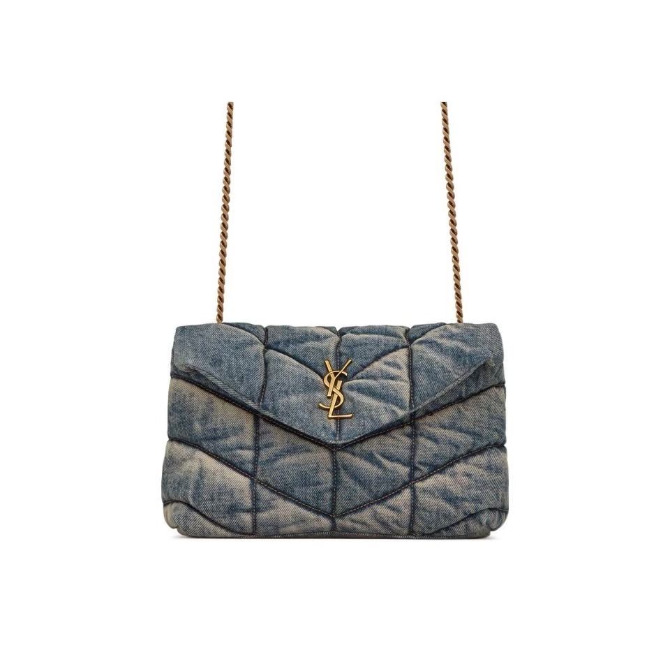 SAINT LAURENT Niki Logo denim shoulder bag