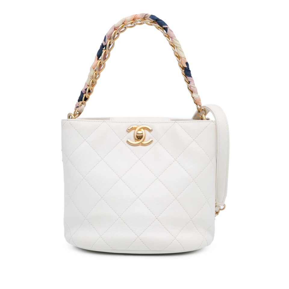 Chanel CC Quilted Caviar Chain Bucket Bag
