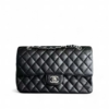 Chanel Classic Flap Caviar Double Flap Quilted Calfskin Black Medium