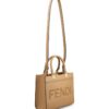 Fendi Women’s Natural Sunshine Lace-Up Logo Small Top Handle Bag