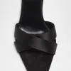 Opyum YSL Logo-Heel Satin Slide Sandals