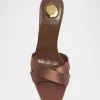 Opyum YSL Logo-Heel Satin Slide Sandals