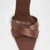 Opyum YSL Logo-Heel Satin Slide Sandals