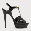 Tribute Patent T-Strap Platform Sandals