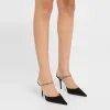 Barbara Crystal-Embellished Satin Mule Pumps