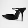 Barbara Crystal-Embellished Satin Mule Pumps