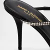 Barbara Crystal-Embellished Satin Mule Pumps