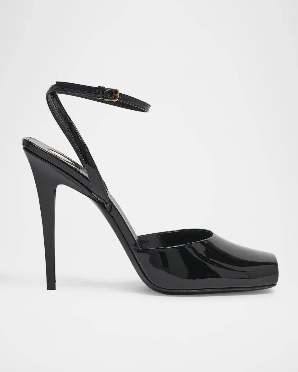 La Scandale Patent Ankle-Strap Sandals