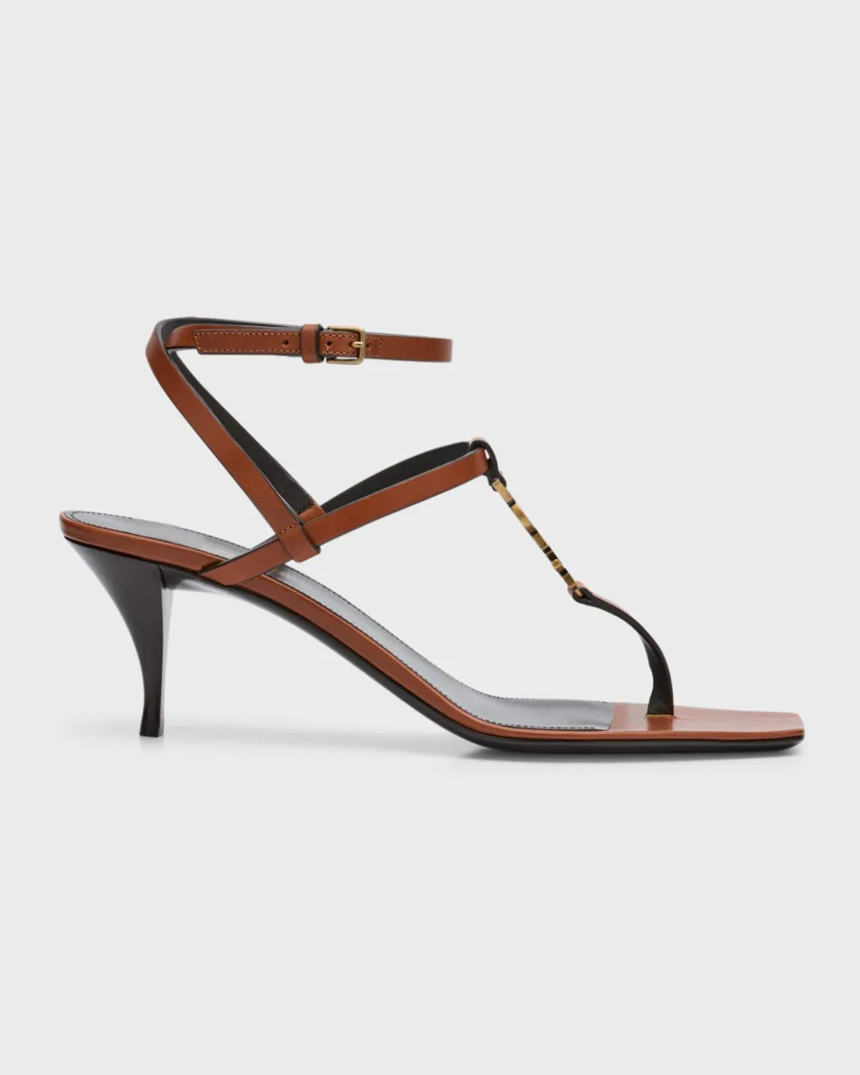 Vitti Leather YSL T-Strap Sandals