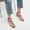 Vitti Leather YSL T-Strap Sandals