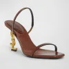 Opyum Leather YSL-Heel Slide Sandals