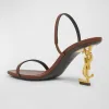 Opyum Leather YSL-Heel Slide Sandals