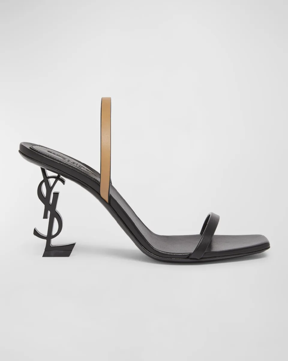 Opyum Bicolor YSL-Heel Slide Sandals