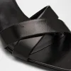 Jill Leather Crisscross Mule Sandals