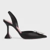 Begum Satin Crystal Slingback Pumps