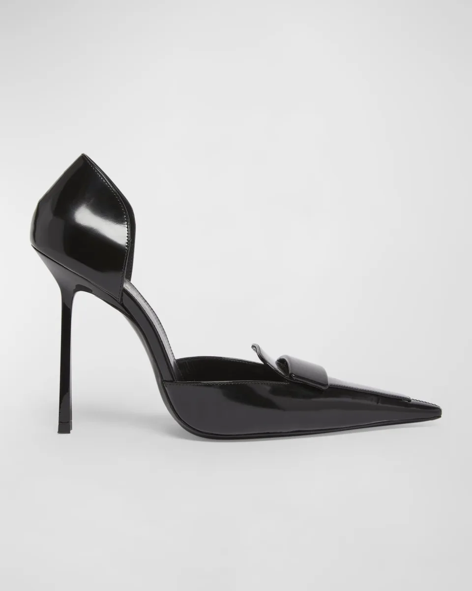 Leather D'Orsay Loafer Pumps