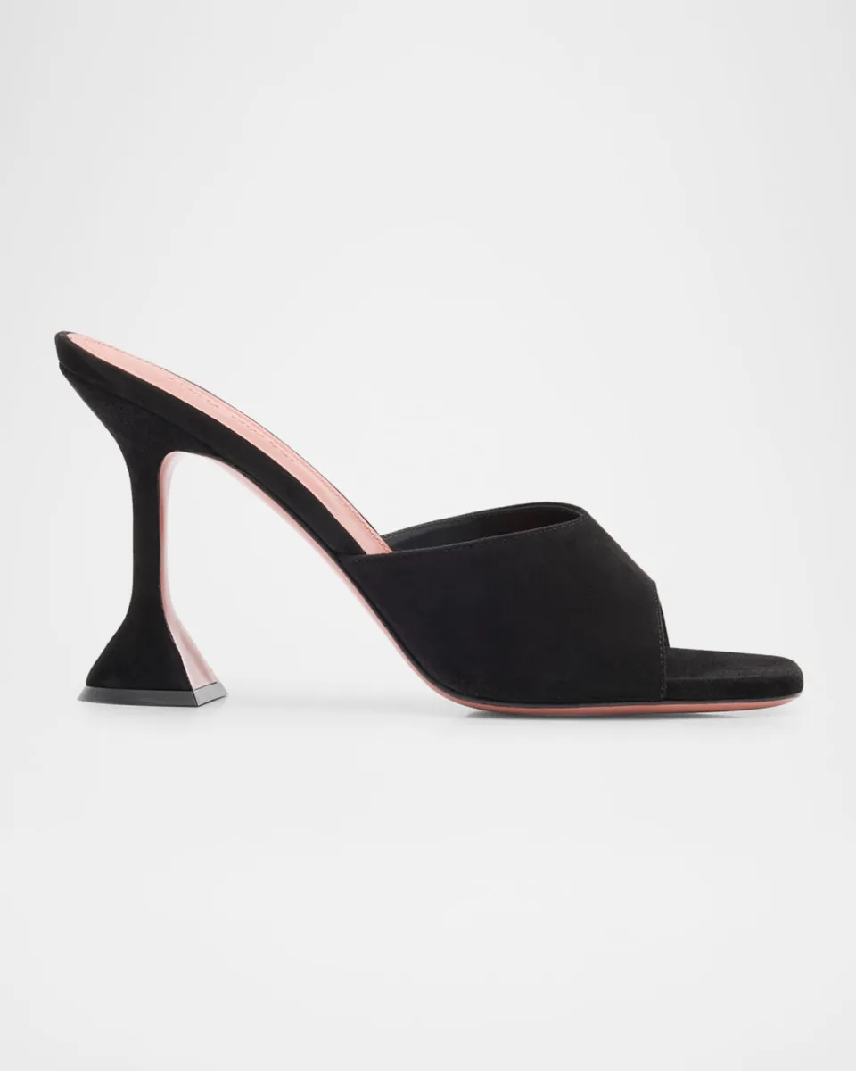 Lupita Suede Pedestal Mule Sandals