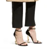 Opyum YSL Logo-Heel Sandals with Golden Hardware