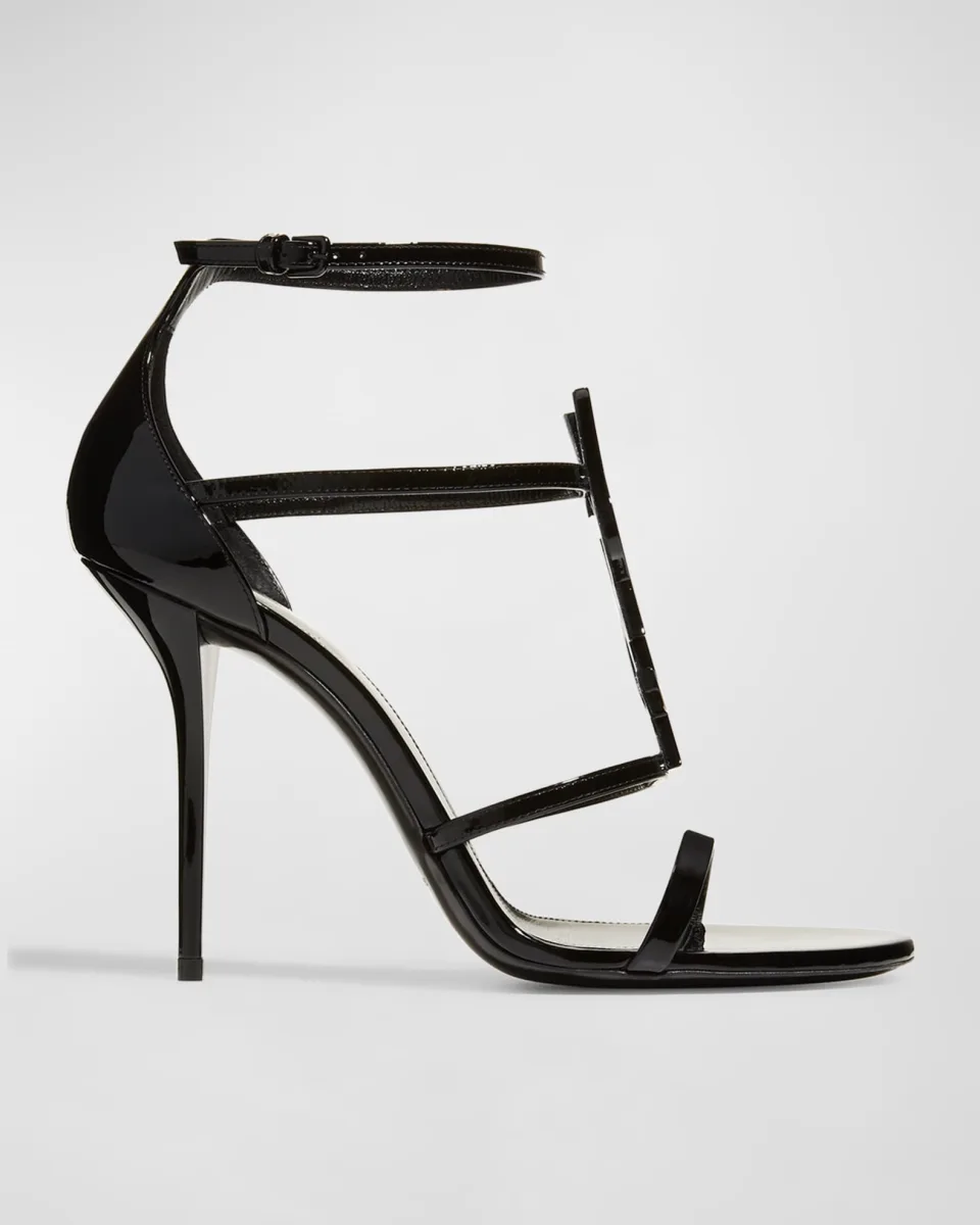 Opyum YSL Patent Ankle-Strap Sandals