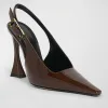 Stone Glossy Slingback Pumps