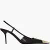 Jeanne Slingback Pumps In Glazed Leather