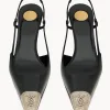 Jeanne Slingback Pumps In Glazed Leather