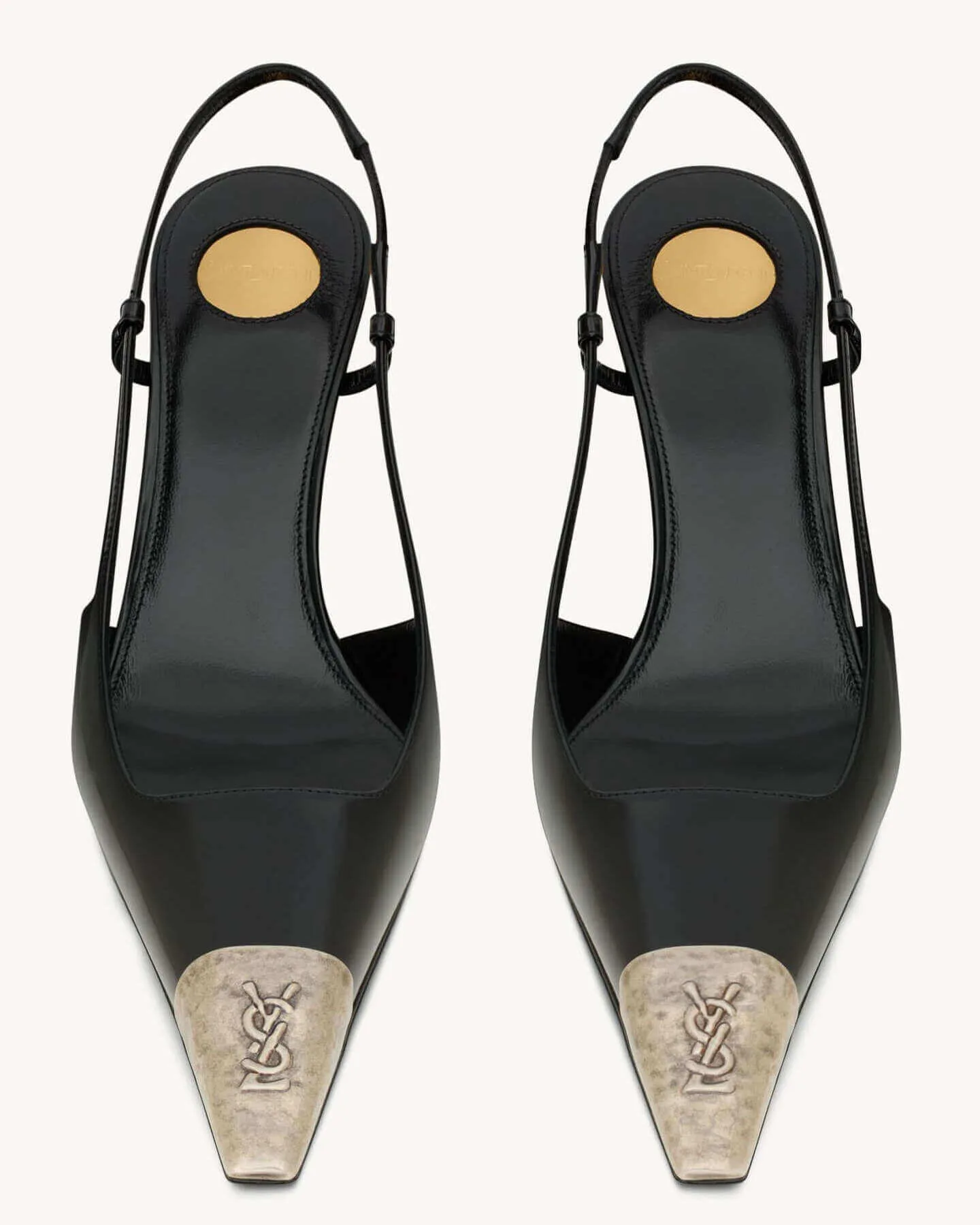 JEANNE slingback pumps in glazed leather (1)
