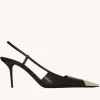 Jeanne Slingback Pumps In Glazed Leather