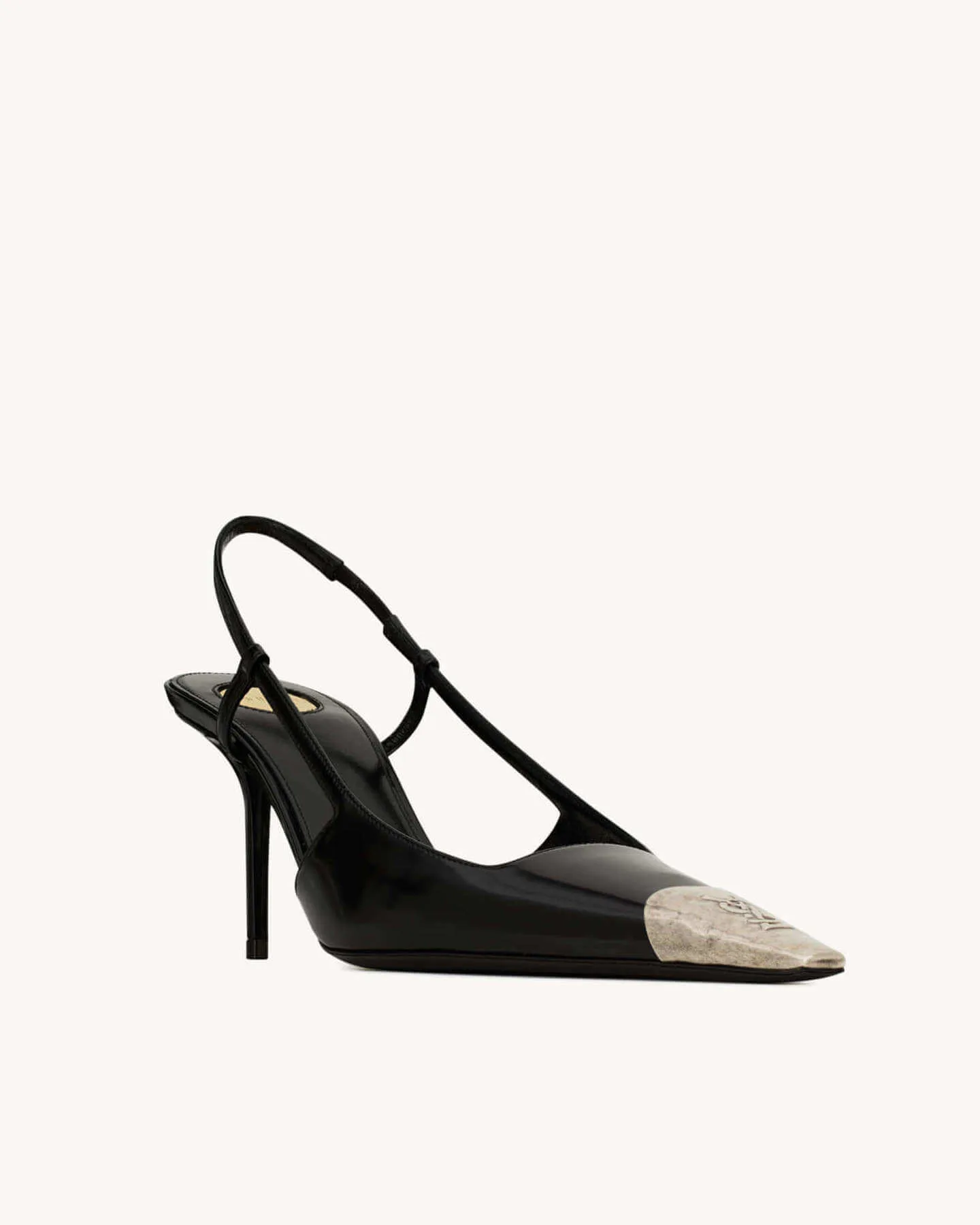JEANNE slingback pumps in glazed leather (2)