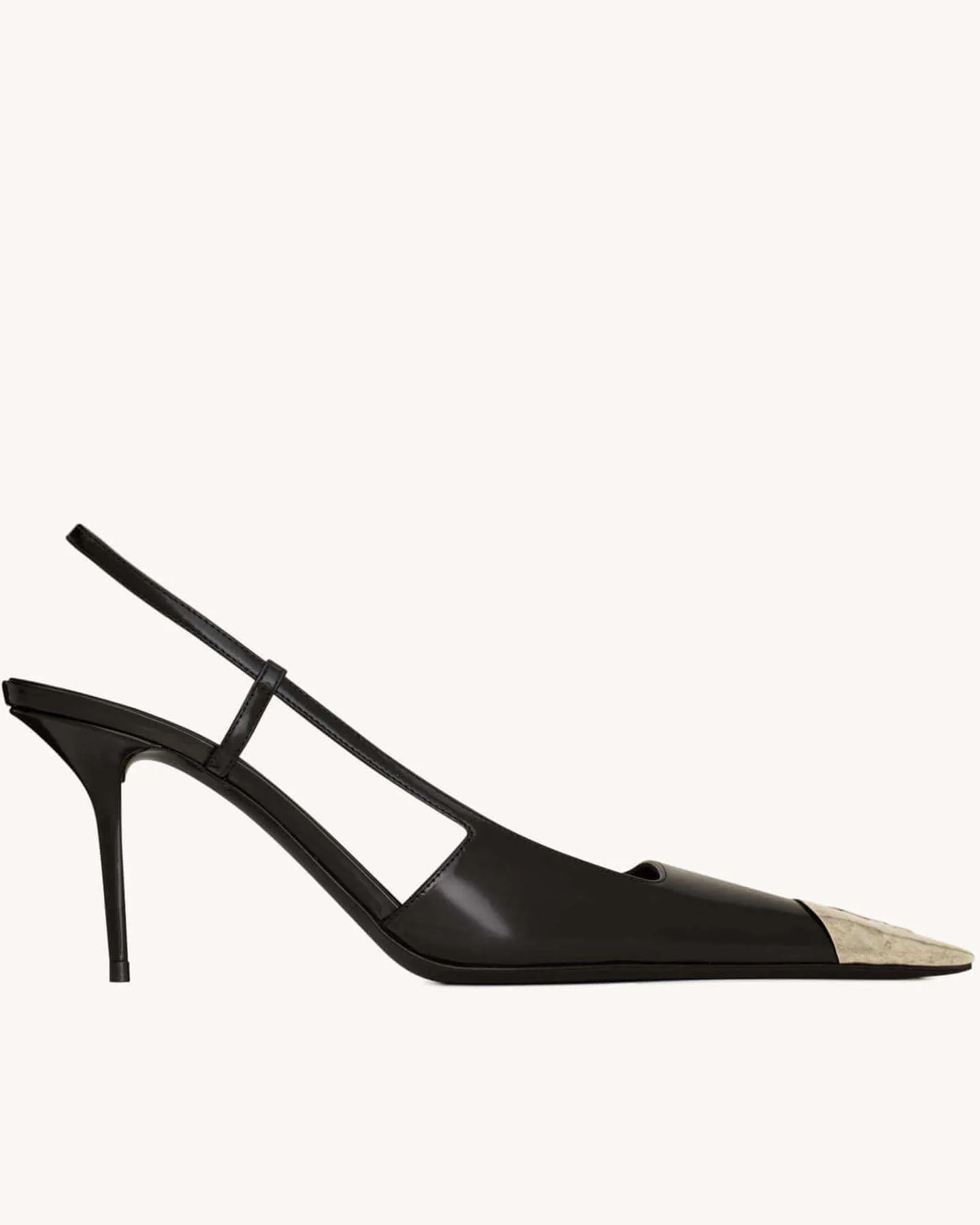JEANNE slingback pumps in glazed leather